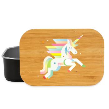 Licorne géométrique délicate – Rêveuse et magique - Boîte à goûter - noir - Devant