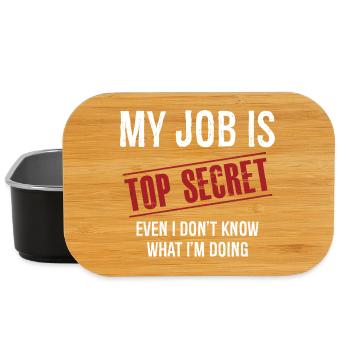 My Job Is Top Secret Even I Don't Know What I'm - Lunch Box - Schwarz - Vorne