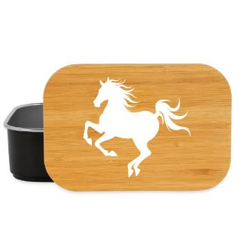 Graceful Horse Silhouette in Motion - Lunch Box - black - Front