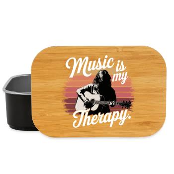 Music is My Therapy Notenschlüssel Musikfans und - Lunch Box - Schwarz - Vorne