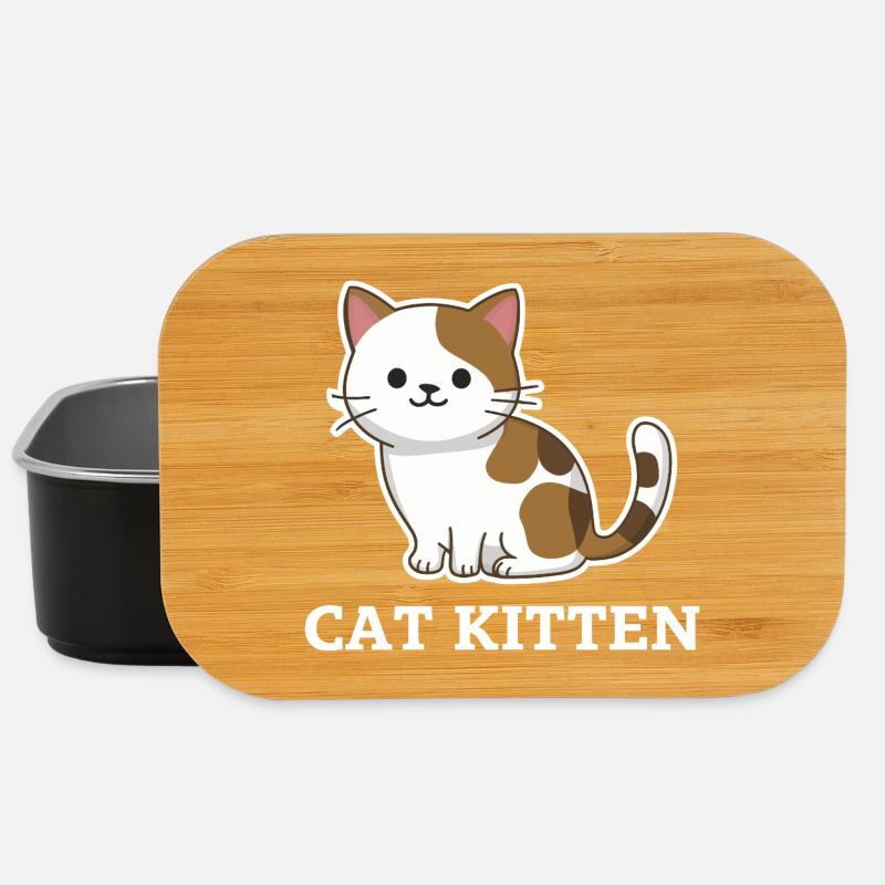 Adorable Cat Kitten - Lunch Box - black