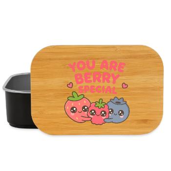 Du bist berry besonders – Süss Umarmung der Beeren - Lunch Box - Schwarz - Vorne