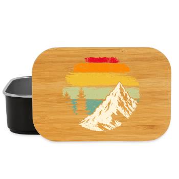 Retro Sunset Ridge Mountain - Lunch Box - black - Front