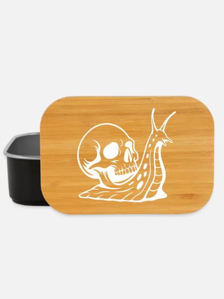 Dunkles Totenkopf- und Schnecken-Tattoo-Design - Lunch Box - Schwarz
