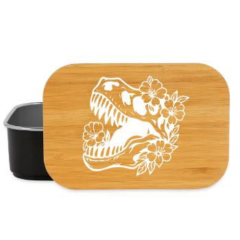 Blumen Dinosaurier Silhouette Design - Lunch Box - Schwarz - Vorne