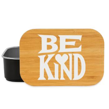 Slogan Be kind with heart - Boîte à goûter - noir - Devant