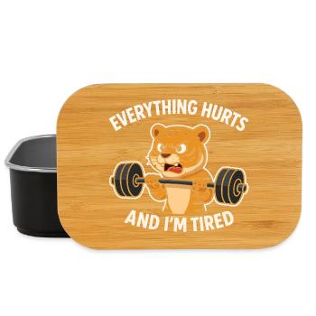 Funny Gym Tout Fait Mal Et Je Suis Fatigué Tiger - Boîte à goûter - noir - Devant