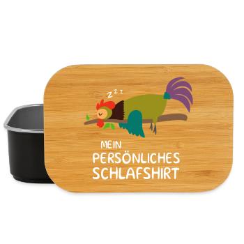 Rooster pajamas pajama sleepshirt chicken gift - Lunch Box - black - Front
