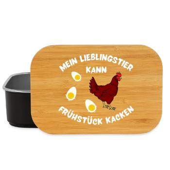 Poulet avec délice pour le petit-déjeuner design - Boîte à goûter - noir - Devant