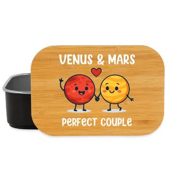 Venus & Mars Perfect Couple Love Design - Lunch Box - Schwarz - Vorne
