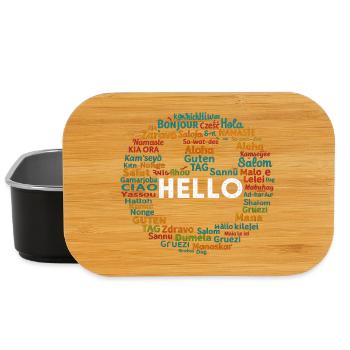 Beginnen Sie mit Positiv Hallo Verschiedene Weltsprache - Lunch Box - Schwarz - Vorne