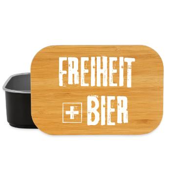 FREEDOM + BEER GRUNGE ROCK GRAFFITI DESIGN - Lunch Box - black - Front