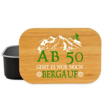 From 50 it's all uphill 50 Birthday Biker - Lunch Box - black - Front