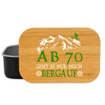 From 70 onwards, it's all uphill Birthday Biker - Lunch Box - black - Front