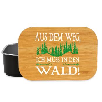 Out of the Way I Have to Go to the Forest Saying - Lunch Box - black - Front