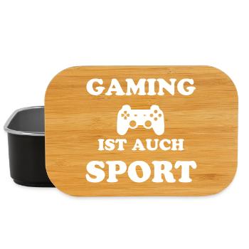 GAMING IST AUCH SPORT Zocker Gamer Nerd eSports - Lunch Box - Schwarz - Vorne