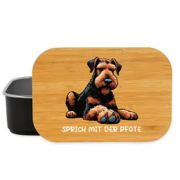 Sprich mit der Pfote Airedale Terrier Airedales  - Lunch Box - Schwarz - Vorne