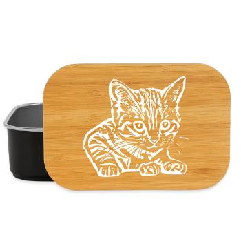 Cat Cat Baby T-shirt Gift Gift Idea - Lunch Box - black - Front