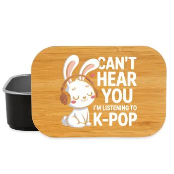 Je ne t’entends pas, entends lapin k-pop - Boîte à goûter - noir - Devant