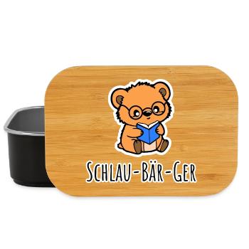 Clever bear, a little bear, smartass - Lunch Box - black - Front