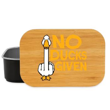 Gans No Ducks Given Mittelfinger Freche Ente Cool - Lunch Box - Schwarz - Vorne