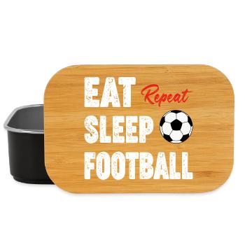 Eat Sleep Football Repeat - Lunch Box - black - Front