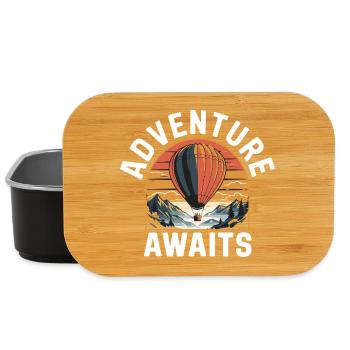  Abenteuer Erwartet Heißluftballon Landschaft - Lunch Box - Schwarz - Vorne