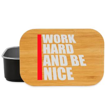 Quote Work Hard Be Nice Motivation Positive Spirit - Lunch Box - black - Front
