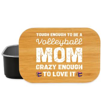Volleyball Mom Brave And Loves It - Lunch Box - black - Front
