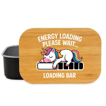 Einhorn Energie Loading Please Wait - Lunch Box - Schwarz - Vorne