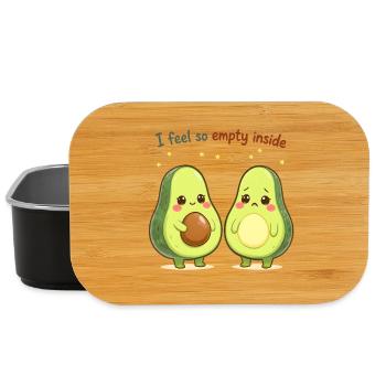Süßes Avocado Design “I Feel So Empty Inside” - Lunch Box - Schwarz - Vorne