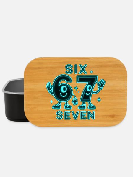 6 7 Sechs Sieben Meme Geschenk - Lunch Box - Schwarz