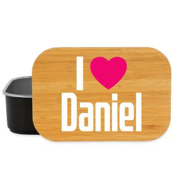 I Love Daniel Pinkes Herz Ich liebe Daniel - Lunch Box - Schwarz - Vorne