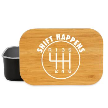 Shift Happens Manual Gear Car Racing Drift  - Lunch Box - black - Front