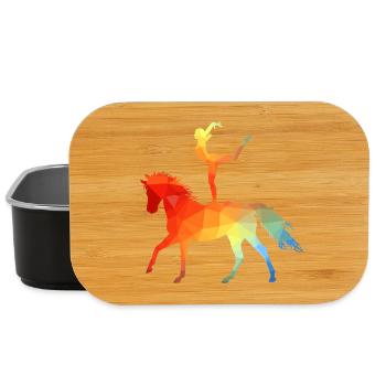 Voltigieren Akrobatik Reitsport Reiten Pferd bunt - Lunch Box - Schwarz - Vorne