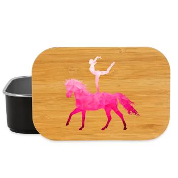 Acrobatie de saut Cheval d’équitation rose - Boîte à goûter - noir - Devant