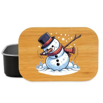 Dabbing Christmas Snowman Dab Christmas - Lunch Box - black - Front