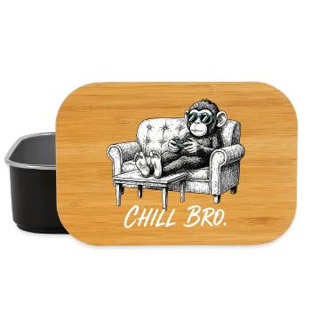 Chill Bro Affe mit Sonnenbrille Gamer Lustig Gesch - Lunch Box - Schwarz - Vorne