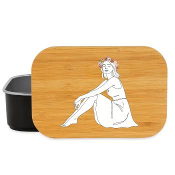 Rose – Line Art Sommermotiv - Lunch Box - Schwarz - Vorne