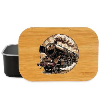 Vintage Steam Locomotive Power - Lunch Box - black - Front