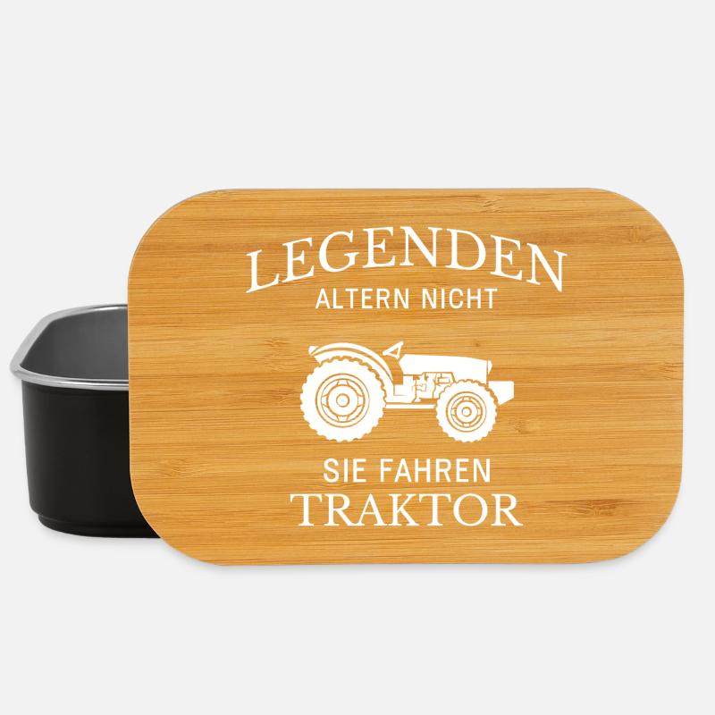 Legenden fahren Traktor Spruch - Lunch Box - Schwarz
