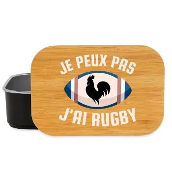 Je peux pas j ai rugby - Boîte à goûter - noir - Devant