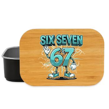 Mème 67 Six Seven Italien Mème Drôle - Boîte à goûter - noir - Devant