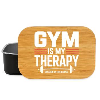 La salle de sport est ma thérapie – motivations Gym Saying - Boîte à goûter - noir - Devant