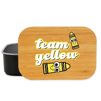Team Yellow Crayons with Face - Lunch Box - black - Front
