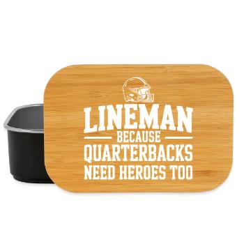 Lineman, weil Quarterbacks auch Helden brauchen - Lunch Box - Schwarz - Vorne