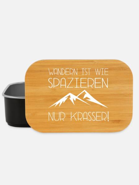 Wandern ist wie spazieren nur krasser - Lunch Box - Schwarz