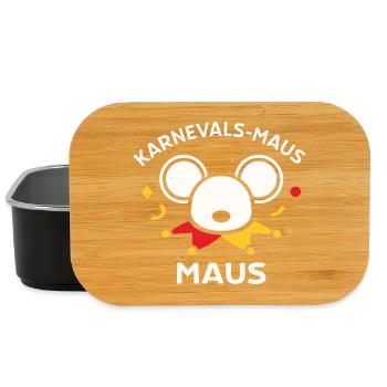 Karnevalsmaus Süßes Faschings-Motiv Geschenk - Lunch Box - Schwarz - Vorne
