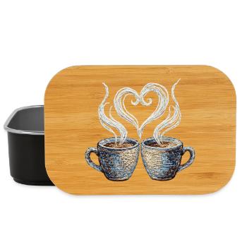 Coffee date Valentine embroidered look (printed) - Lunch Box - black - Front