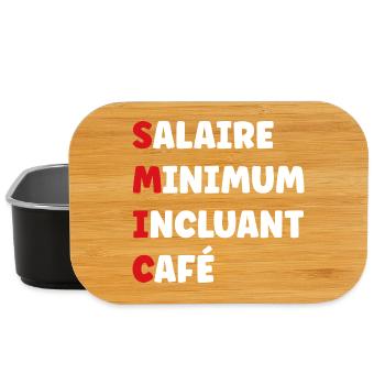Salaire Minimum Inclusant Café smic - Boîte à goûter - noir - Devant